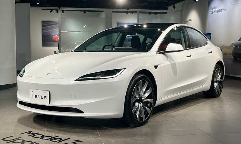 2023 Tesla Model 3 in a showroom