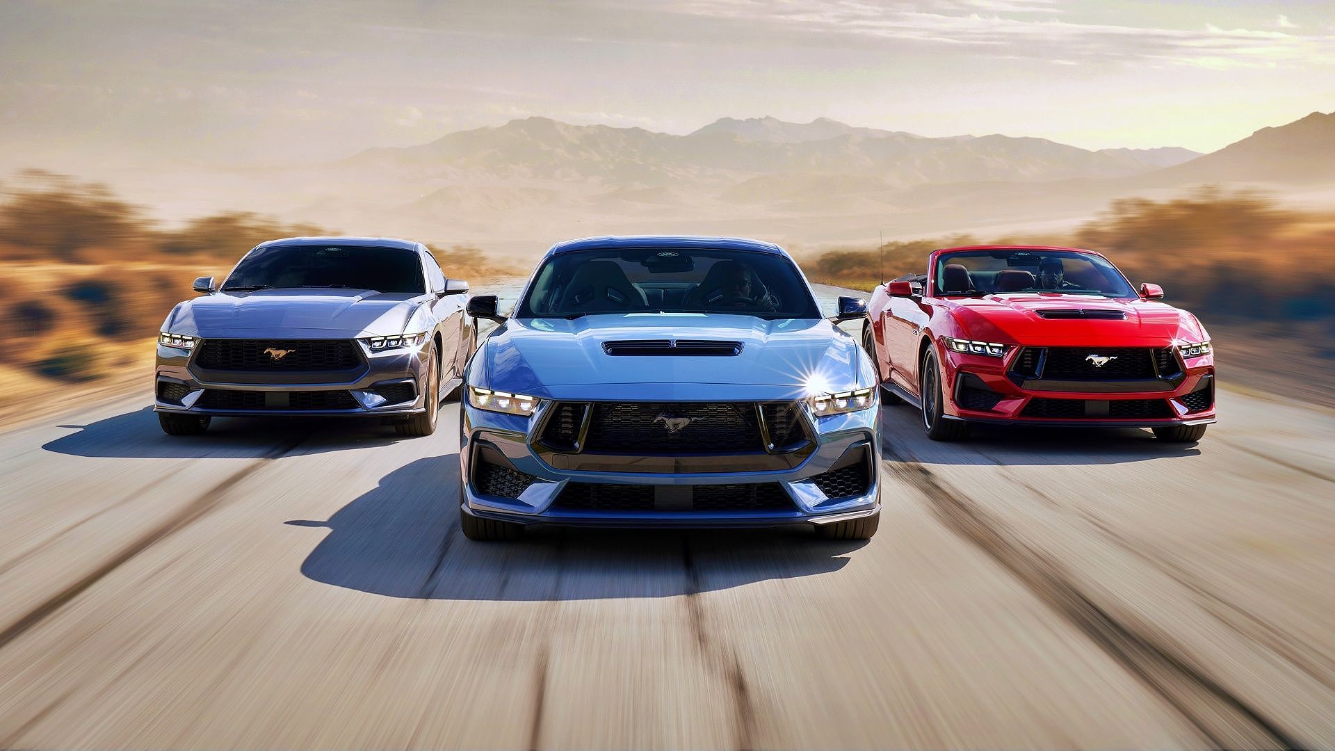 Three 2024 Ford Mustangs