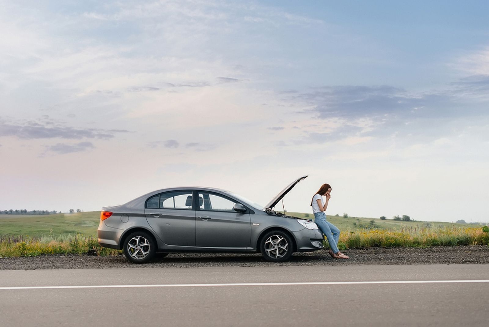 Woman stranded with broken down car